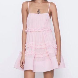 Pink ruffle mini cupcake dress